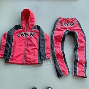 Hochwertiger Custom Wind breaker Trainings anzug Zweiteiliges Set Reiß verschluss Jacke Trainings anzug Nylon Reiß verschluss Trainings anzug Herren Trainings anzüge - Product Image 4