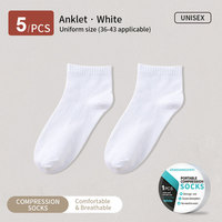 Chaussettes jetables jetables en polyester-coton de taille libre faciles à transporter Chaussettes jetables portables de compression de voyage
