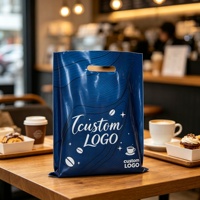 Sac de courses en plastique transparent personnalisé avec poignée, découpé sur mesure, imprimé, en LDPE/HDPE