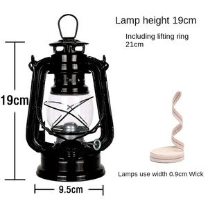 19CM Red Iron Outdoor Camping Lantern Oil Burning Kerosene Lamp Wick Portable Vintage Design for Climbing Outdoor Activities - Product Image 4