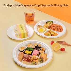 Plato Desechable de Bagazo de 10 Pulgadas - Compostable, Resistente a la Grasa, Ideal para Entrega de Alimentos/Comidas Empaquetadas/Servicios de Comida para Llevar/Catering - Product Image 4