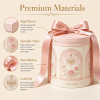Boîte cadeau ronde personnalisée de haute qualité, emballage rigide en papier pour cosmétiques de luxe avec design palais, vente en gros