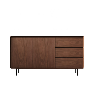 ウォールナットウッドサイドボードモダンキャビネット統合収納キャビネットモダンシンプル北欧無垢材リビングルーム収納ティーキャビネット - Product Image 6