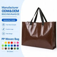 Sac tissé en PP sur mesure OEM ODM, sac en polypropylène laminé BOPP avec logo, imperméable, durable, vente en gros, fabricant en vrac