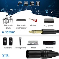 Câble audio XLR 6,35 mm mâle-mâle de haute qualité, cuivre sans oxygène, conception équilibrée, connecteurs plaqués or pour guitare et haut-parleur
