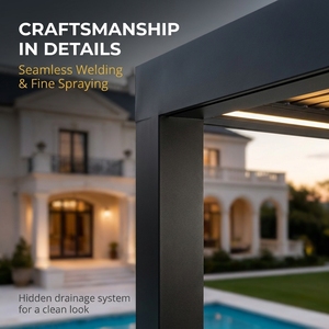 Pergola solaire HENLIXO pour jardin, pergola photovoltaïque avec toit à lames orientables électriques solaires, pergola en aluminium - Product Image 4