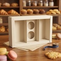 Boîte d'emballage élégante pour boulangerie et sushis avec insert pour sauce, séparateur personnalisé recyclable et fenêtre transparente