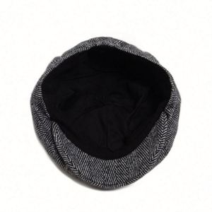 หมวกทรงนิวส์บอยลายก้างปลาสไตล์วินเทจสำหรับผู้ชาย ฤดูใบไม้ผลิ/ฤดูใบไม้ร่วง ปี 2025 เหมาะสำหรับกิจกรรมกลางแจ้ง อุ่นสบาย ทันสมัย หมวกเบเร่ต์สำหรับผู้สูงอายุ  รับสกรีนโลโก้แบรนด์ - Product Image 3