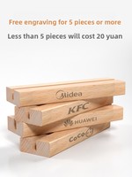Présentoir double face en bois de hêtre en forme de L pour orientation horizontale/verticale, support de table pour menu/liste de prix