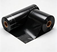 Film rétractable noir automatique en HDPE, résistant à l'humidité, en rouleau jumbo pour machine d'emballage de palettes et autocollants
