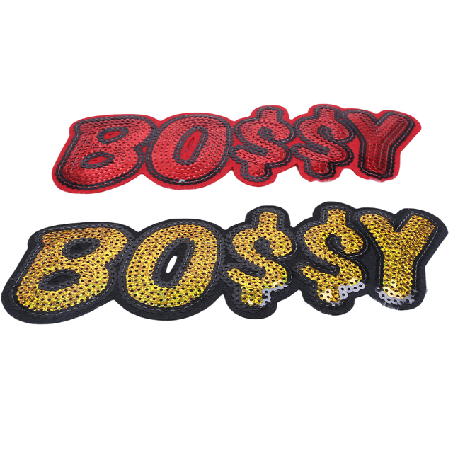 Boss Sequin Patch Fabric Sticker for Ironing, Garment Accessory Decoration Embroidered Cloth Patch
