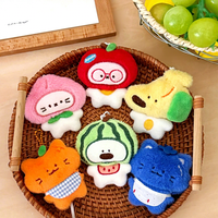 En gros, Mini porte-clés pendentif de sac en peluche Kawaii, motifs fruits, chats, chiens, lapins, mignons animaux, breloques décoratives, petit cadeau