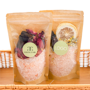 S & soak em/odm ขายส่งดอกไม้สมุนไพรสีชมพูหรูหราลาเวนเดอร์เกลืออาบน้ำขัดผิวแช่ขัดถุงชาบรรจุภัณฑ์ที่มีดอกไม้ - Product Image 5