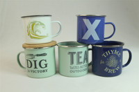 Tasses à café émaillées personnalisées Luhong, écologiques, avec décalcomanie, compatibles micro-ondes, style vintage