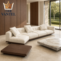 Ensemble de meubles de salon de villa de luxe, canapé modulaire personnalisé, fauteuils et tables basses pour projets résidentiels