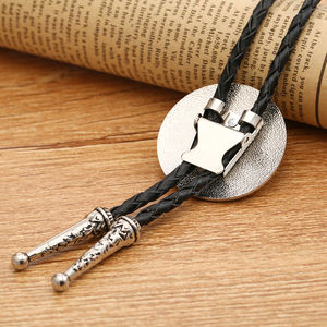 Corbata Bolo Vintage para Hombre, Collar de Cuero, Accesorios para Cuello y Camisa, Estilo <span class=keywords><strong>Vaquero</strong></span> Americano del Oeste, Corbata Poirot - Product Image 2