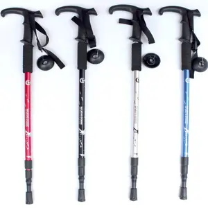 Outdoor sports twist lock telescopic hiking walking stick ski trekking pole