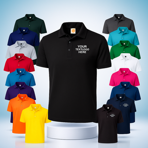 Alta Slim Fit Oversized Jersey De Malha Primavera Preto Simples Manga Curta Polo Personalizado com Sublimação e logotipo Bordado - Product Image 1