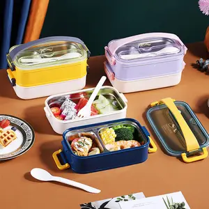 Lager Einweg-Lunchbox zum Mitnehmen mit Griff wärmer Heizung Edelstahl Lunchbox für Kinder