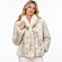 Veste en fourrure douce à col montant et fermeture frontale discrète, coupe carrée, manches longues, style urbain automne-hiver, OEM