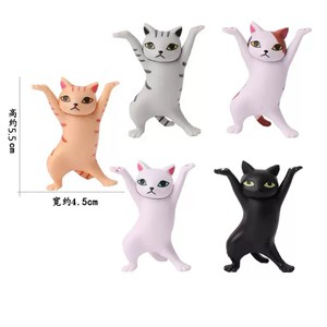 5 Piezas de Figuras de Gatos Bailarines, Decoración Animada, Modelo de Gato, Juguete de Moda, Encantadora Muñeca de Juguete en Cápsula, Decoración para Pasteles - Product Image 2