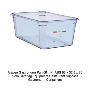 ABS GN 1/1 Food Pan 53 × 32.5 × 20 h cm, 26.1 L, without Lid, -40/+80 °C Araven - Product Image 2