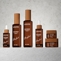 Ensemble de flacons de luxe vides pour cosmétiques, en verre carré avec pompe, pour toner, sérum et crème