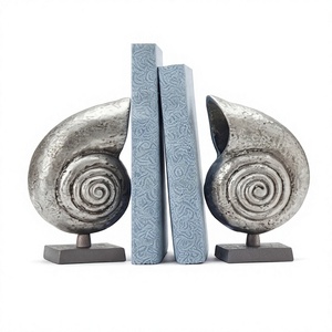 Serre-livres décoratifs modernes en métal argenté texturé, pour bibliothèque et bureau, vente en gros - Product Image 1