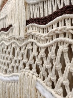 Tapisserie murale en macramé de coton style marocain avec pompons, décoration bohème pour la maison, usage commercial, salon, anniversaire