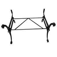 Base de table rectangulaire en aluminium coulé noir pulvérisé personnalisable pour restaurant, plusieurs tailles disponibles