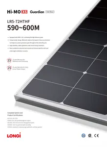 590W 595W 600W High Efficiency Solar Panel LONGi Hi-MO X6 Scientist Solar Panel Maximum Power All Black 25-Year Warranty