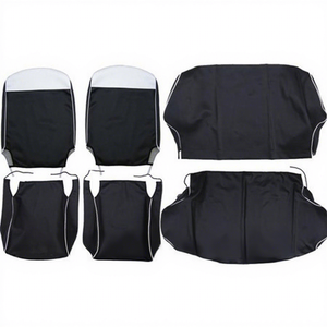 Juego Completo de Fundas de Asiento de Coche Negras con Visera Solar Blanca para Comodidad y Estilo, Genérico, para FIAT 500 F - Product Image 1
