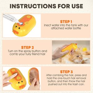 Custom 3 in 1 <b>Pet</b> Steamy Cat <b>Brush</b> Massage Electric Steam Self-cleaning Hair Removal Cat Steam <b>Brush</b> for Shedding USB Charging - Product Image 4