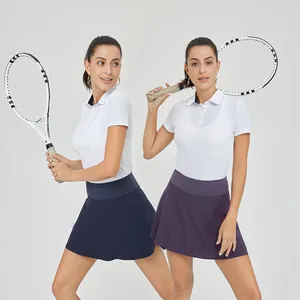 ODM women soft tennis golf tennis skirt set golf polo shirt tennis skirt 2 piece set