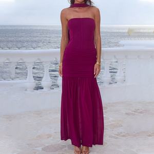 Vestido Maxi de Noche Elegante y a la Moda para Mujer, sin Tirantes, sin Mangas, con Espalda Descubierta, Sexy, Ajustado, con Cintura Ceñida - Product Image 1