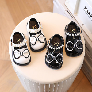 Chaussures à nœuds en perles pour bébés filles de 0 à 3 ans, chaussures de princesse en cuir souple pour bébés filles - Product Image 3