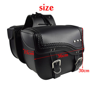 <span class=keywords><strong>Borsa</strong></span> Laterale Universale in Pelle PU per Moto, Adatta a Harley, Suzuki, Kawasaki, Yamaha - Product Image 3