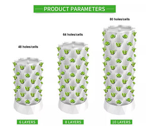 Torre Hidropónica de 48, 64 y 80 Orificios, Sistema de Cultivo Interior Aeropónico, Torre de Piña, Kit de Riego Hidropónico Moderno para Vegetales/Frutas - Product Image 2