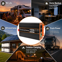 Convertisseur de puissance à onde sinusoïdale pure HOULI 3000W Peak, 12V 24V 48V DC vers 220V AC, hors réseau, solaire, pour camping-car, maison, alimentation de secours