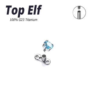 G23 ASTM F136 Toit d'ancrage cutané en titane 16G avec base en pierre CZ Anneaux microdermiques Bijoux de piercing corporel - Product Image 4