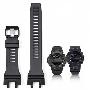 สายนาฬิกาเรซิ่นยางทดแทนยี่ห้อ Upro สำหรับนาฬิกา <span class=keywords><strong>Casio</strong></span> <span class=keywords><strong>GShock</strong></span> รุ่น GBA-900-1A/GBA-900CB สาย TPU สีดำ หัวเข็มขัดแบบพิน - Product Image 1