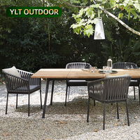 Ensemble de meubles de jardin, chaises en aluminium tressées en corde, tables et chaises imperméables et résistantes au soleil, pour terrasse, extérieur, chaise de jardin
