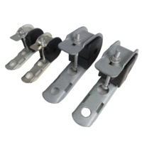 Support de suspension en J pour câble ADSS, en acier galvanisé avec gaine en néoprène pour suspension de ligne de fibre optique aérienne sur poteau