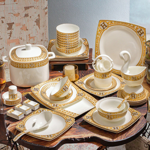 Luxury Home &amp; Restaurant Ceramic Dinnerware <strong>Set</strong> Elegant <strong>Serving</strong> <strong>Dishes</strong> &amp; Wedding Decoration Plates-Premium Quality Plate <strong>Sets</strong> - Product Image 1