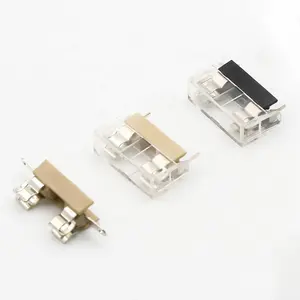PTF-10 PCB Panel Mounted Fuse Holder 250V 10A Dual Terminals Nylon Glass Fiber Case Fit for 5x20mm 6x30mm Glass Ceramic Fuse
