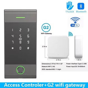 Porta Access Control System Impressão digital Senha 125Khz 13.56MHz TTLock Wifi 2.4G Leitores de Cartão Rfid Access Controller - Product Image 3