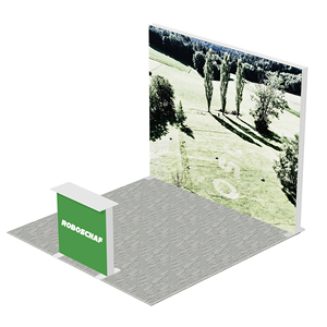 Stand de Exhibición Ecológico Personalizado de 3*3M con <span class=keywords><strong>Caja</strong></span> de <span class=keywords><strong>Luz</strong></span> SEG, Panel Trasero Grande Individual con Gráfico de Paisaje Verde - Product Image 2
