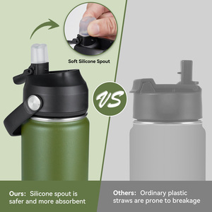 Juego de 12 Botellas de Agua con Aislamiento al Vacío de Acero Inoxidable de 18 oz con Pajita, Taza Térmica de 24 Horas para Senderismo, Viajes al Aire Libre, para Adultos - Product Image 5