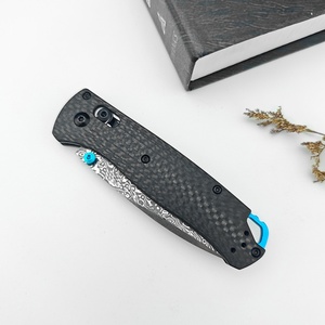 มีดพับ Bugout 535 EDC สำหรับตั้งแคมป์ ด้ามจับคาร์บอนไฟเบอร์สีดำ ใบมีดเหล็กดามัสกัส สำหรับการช่วยเหลือ - Product Image 5