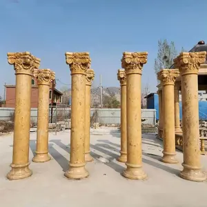 Architecture Building Home Decoration Column Pillar Customized Solid Stone Column White Marble Roman Column